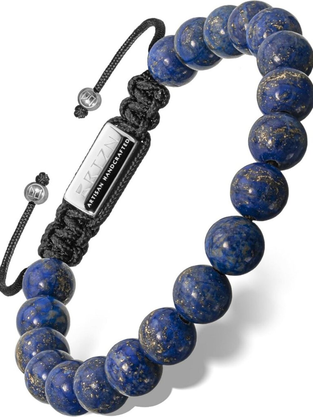 Handcrafted Blue Lapis Lazuli Beaded Bracelet for Men - Adjustable Artisan